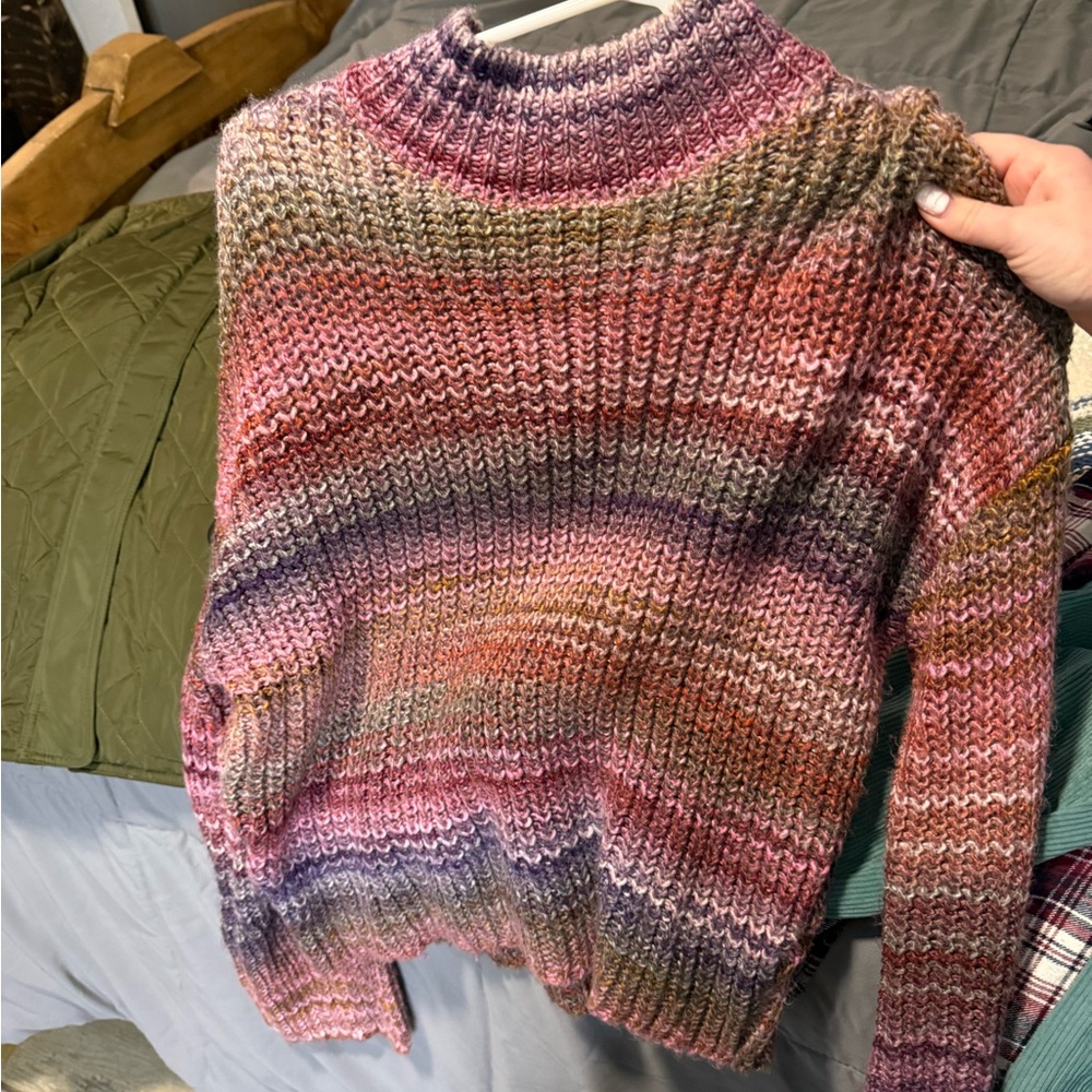 Free People Multicolor Cowl Neck Sweater